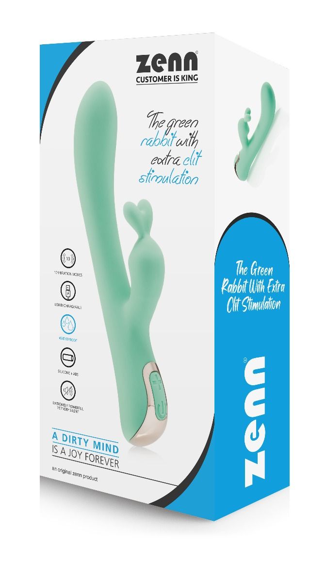 Vibratore con stimolatore clitorideo a forma di coniglietto 